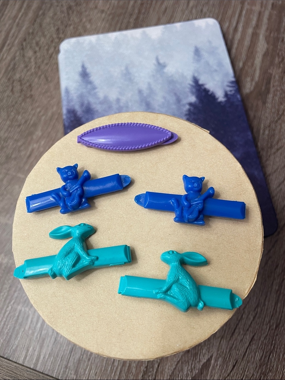 Goody Plastic Child's Barrettes in Blue, Teal & Purple